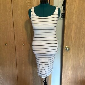 White and black striped dress